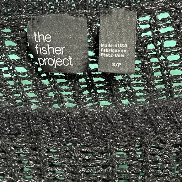 Eileen Fisher The Fisher Project Mohair Alpaca Blend Open Knit Sweater Gothic - Picture 5 of 8